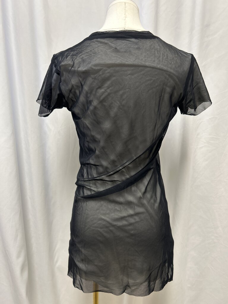 Cynthia Rowley Pearl Embelished Tulle Overlay Top/Mini Dress