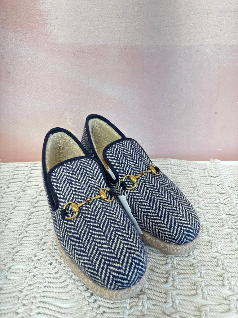 Gucci Wool Herringbone Unisex Loafers (Pristine)