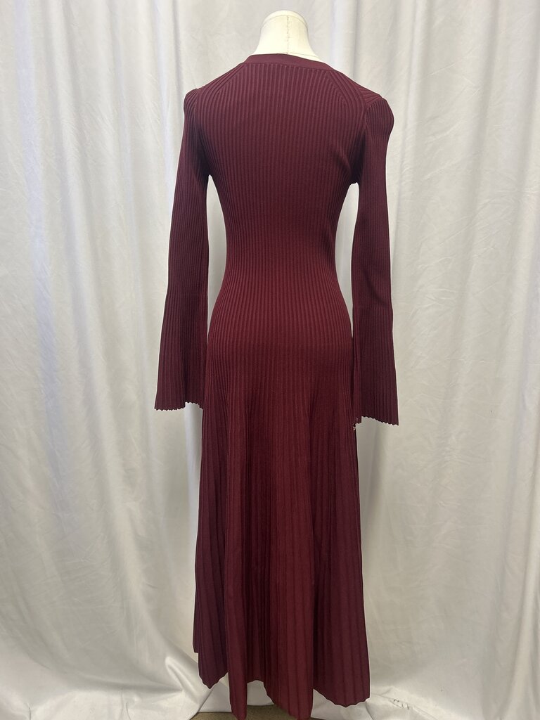 Simkhai Ribbed Long Sleeve V-Neck Dress