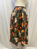 Maeve Floral/Fruit Print Faux Leather Skirt NWT