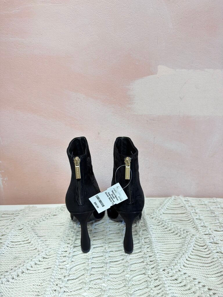 Natori Suede Embroidered Bootie