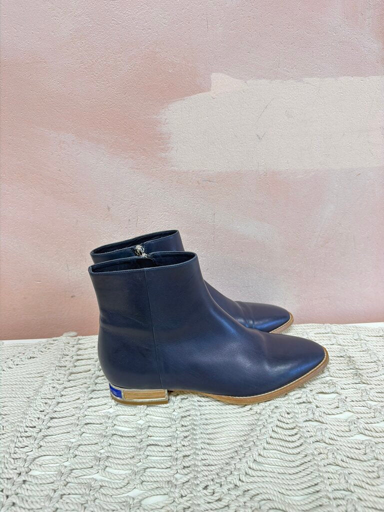 Gabriela Hearst Leather Bootie Stone Detail Heel