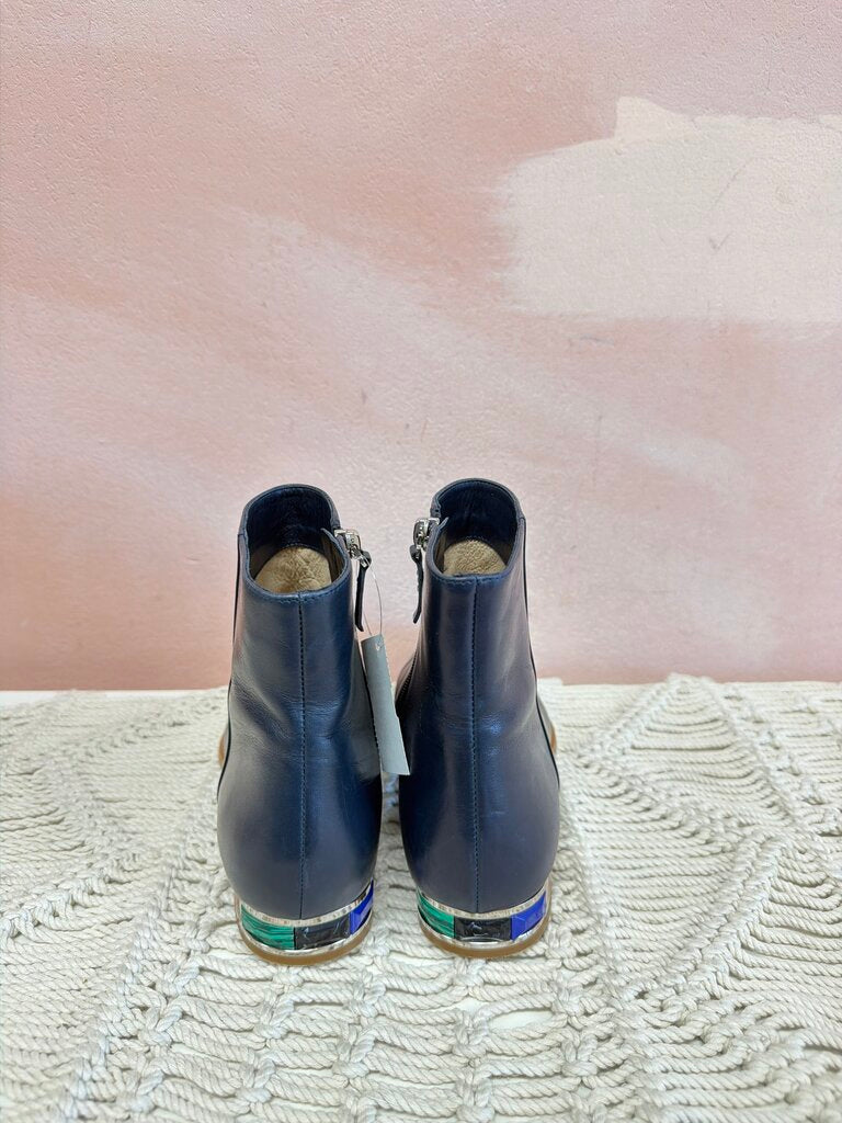 Gabriela Hearst Leather Bootie Stone Detail Heel
