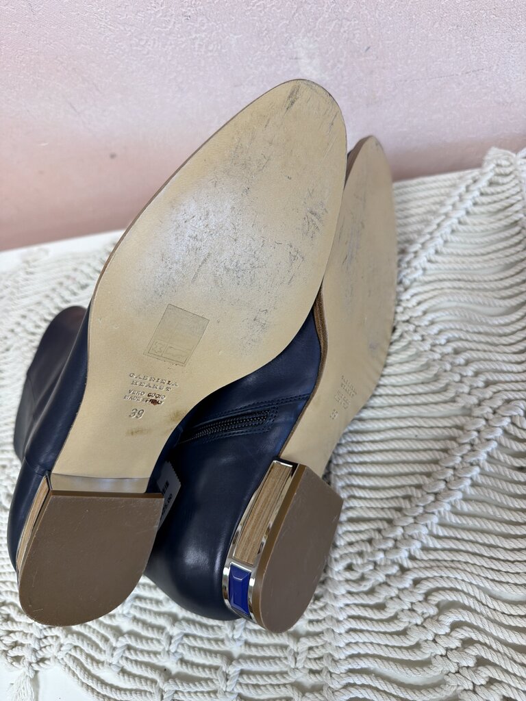 Gabriela Hearst Leather Bootie Stone Detail Heel
