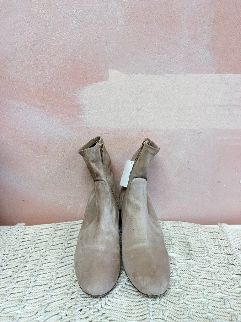 Valentino Suede Studded Block Heel Bootie