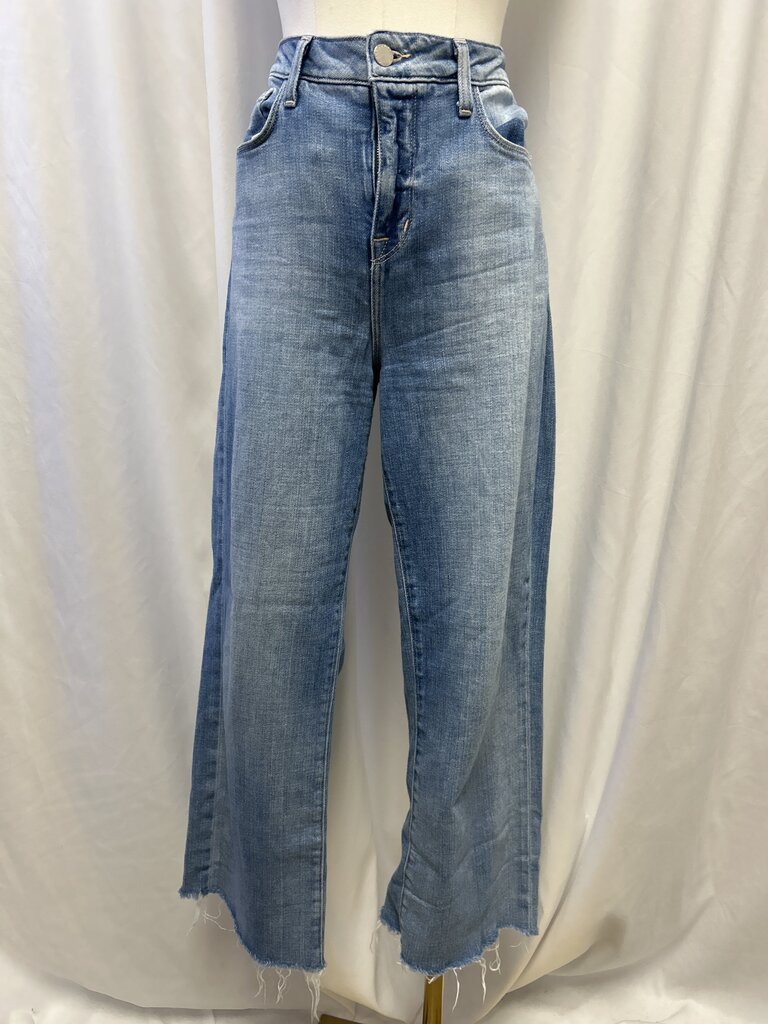 L'Agence Distressed Hem Straight Leg Jean