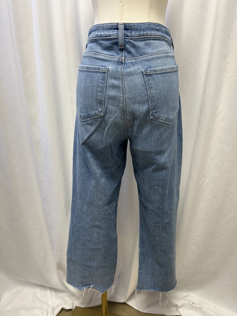 L'Agence Distressed Hem Straight Leg Jean