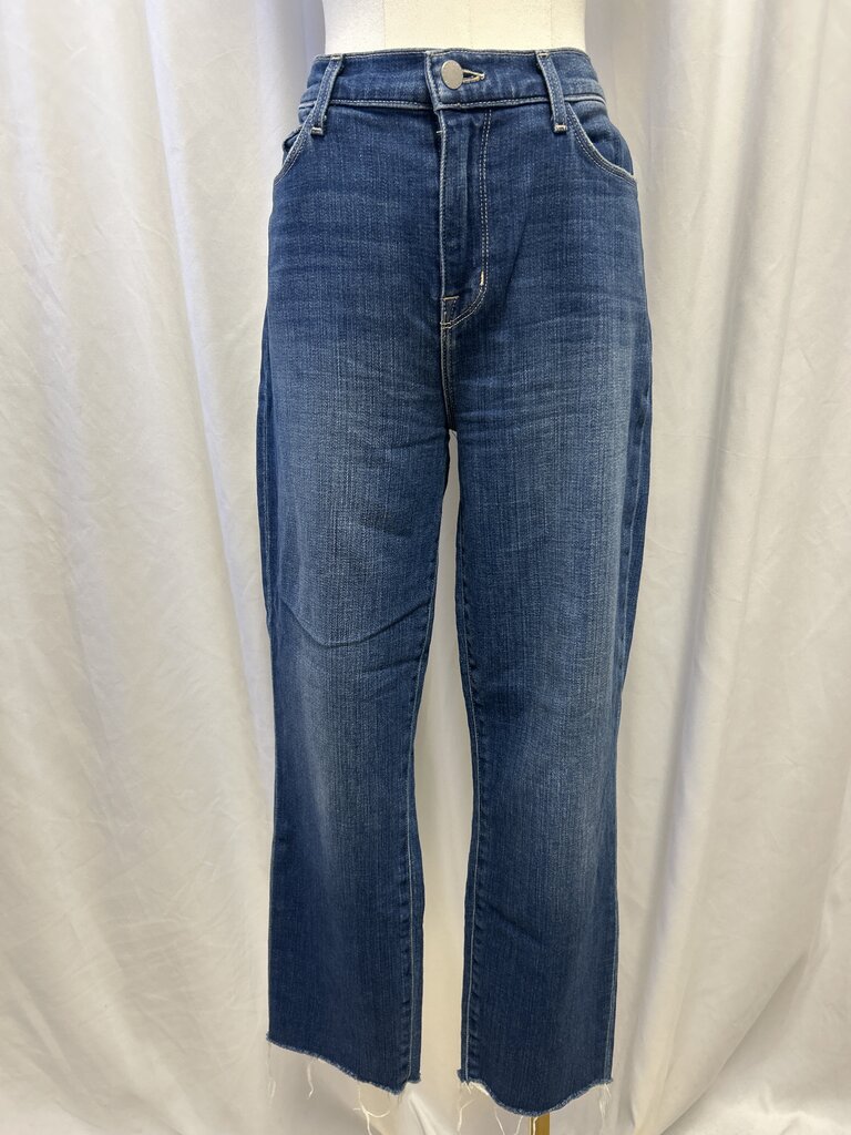 L'Agence Distressed Hem Medium Wash Jean