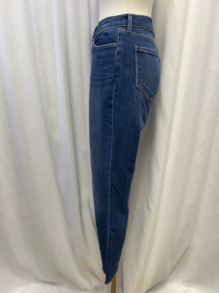L'Agence Distressed Hem Medium Wash Jean