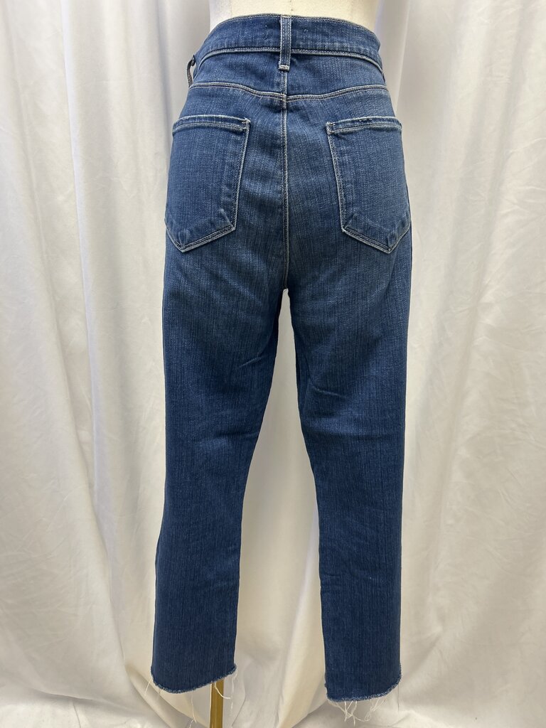 L'Agence Distressed Hem Medium Wash Jean