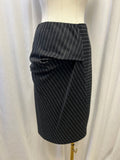 Max Mara Wool Blend Asymmetrical Pin Stripe Skirt