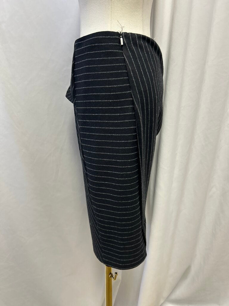 Max Mara Wool Blend Asymmetrical Pin Stripe Skirt