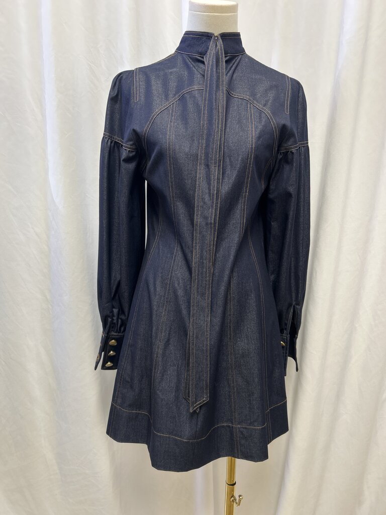 Adelyn Rae Denim Neck Tie Dress NWT