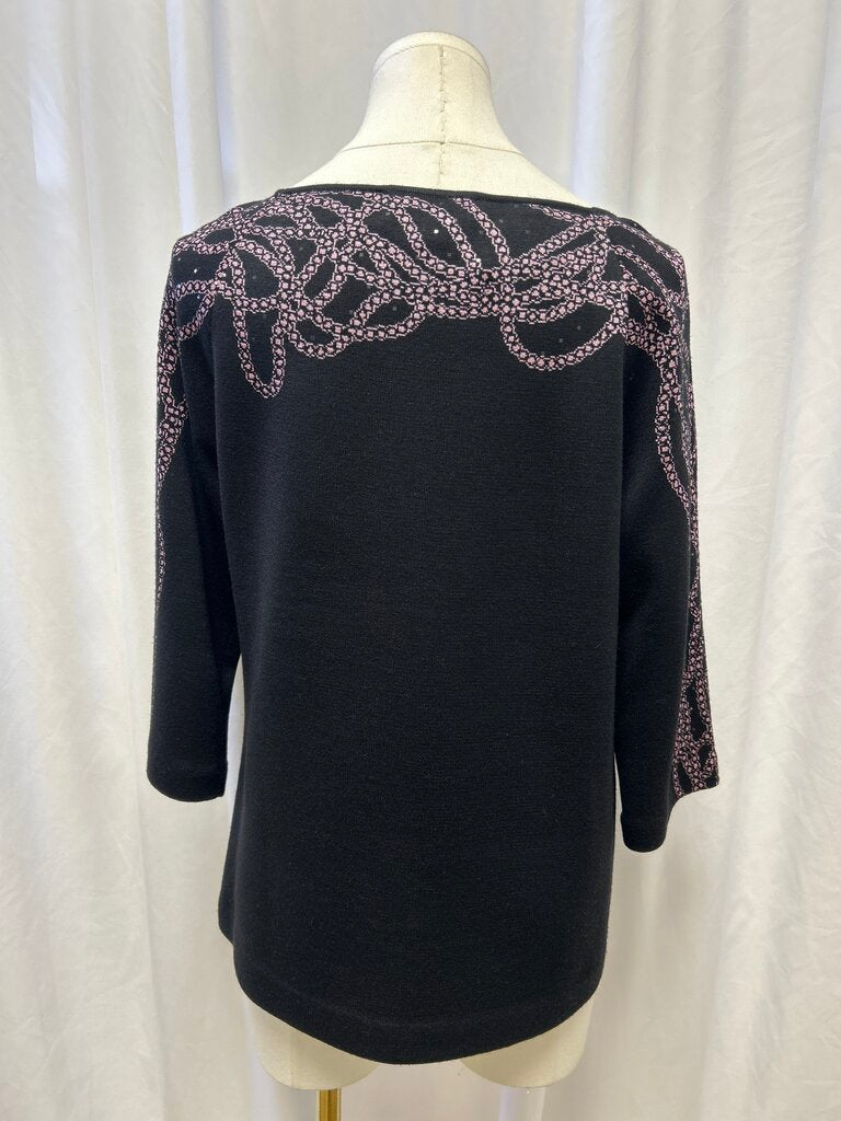 St. John Rope Print Scoop Neck Top