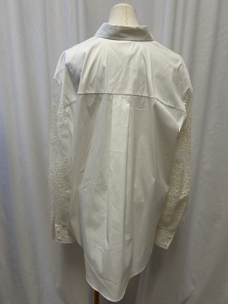 Brunello Cucinelli Lace Organza Sleeve Button Up