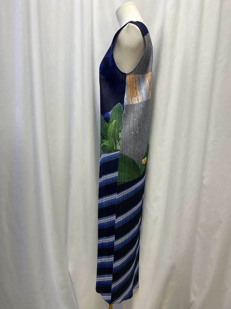 Pleats Please Issey Miyake Printed Sleevess Dress (In Store $740)