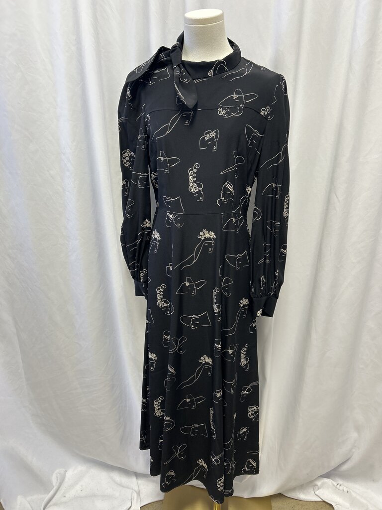 Co Face Print Long Sleeve Dress