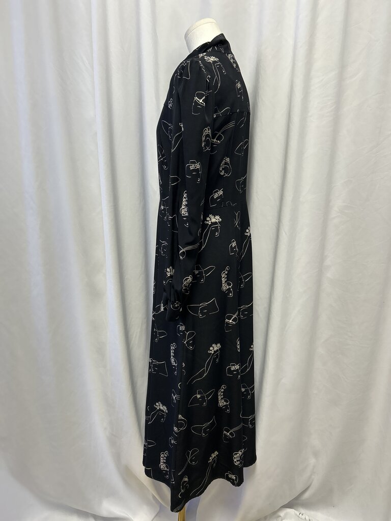 Co Face Print Long Sleeve Dress