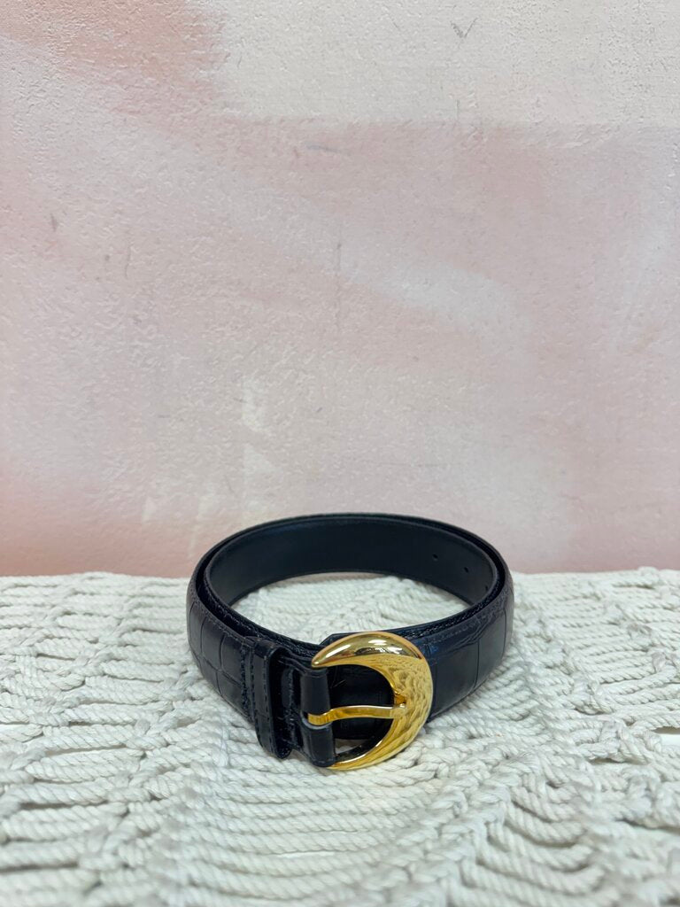 Black Alligator Belt w/Brass Buckle