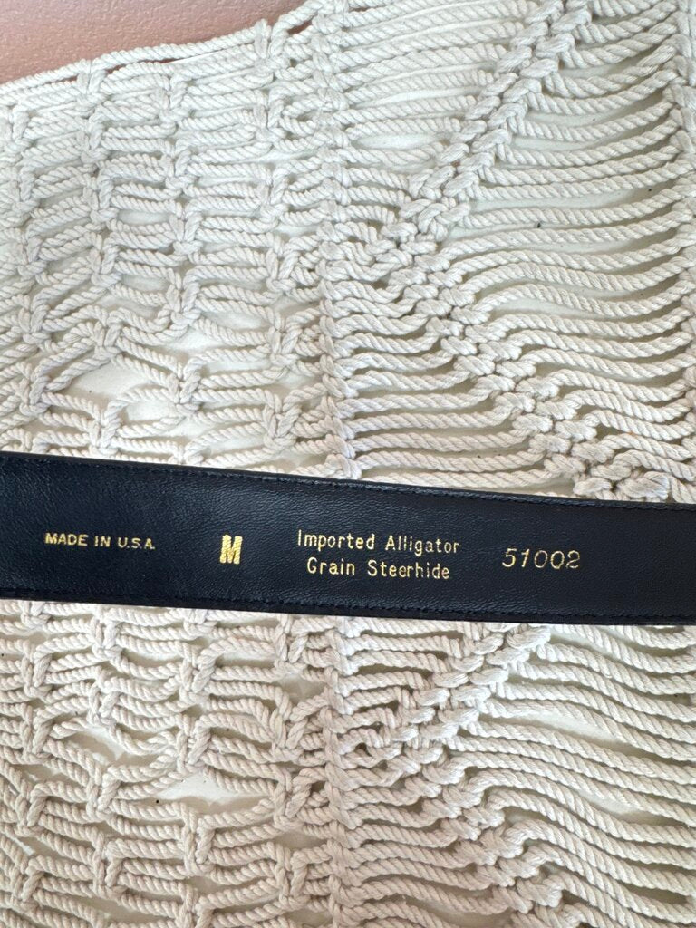 Black Alligator Belt w/Brass Buckle