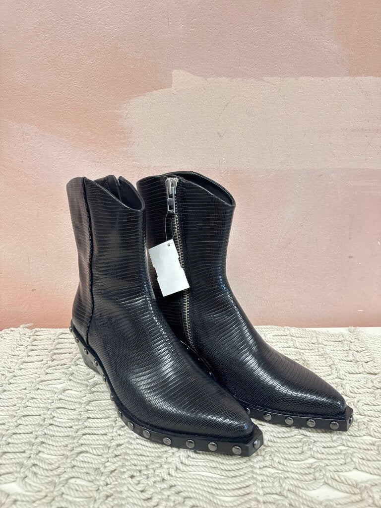 rag & bone Black Studded Wedge Booties