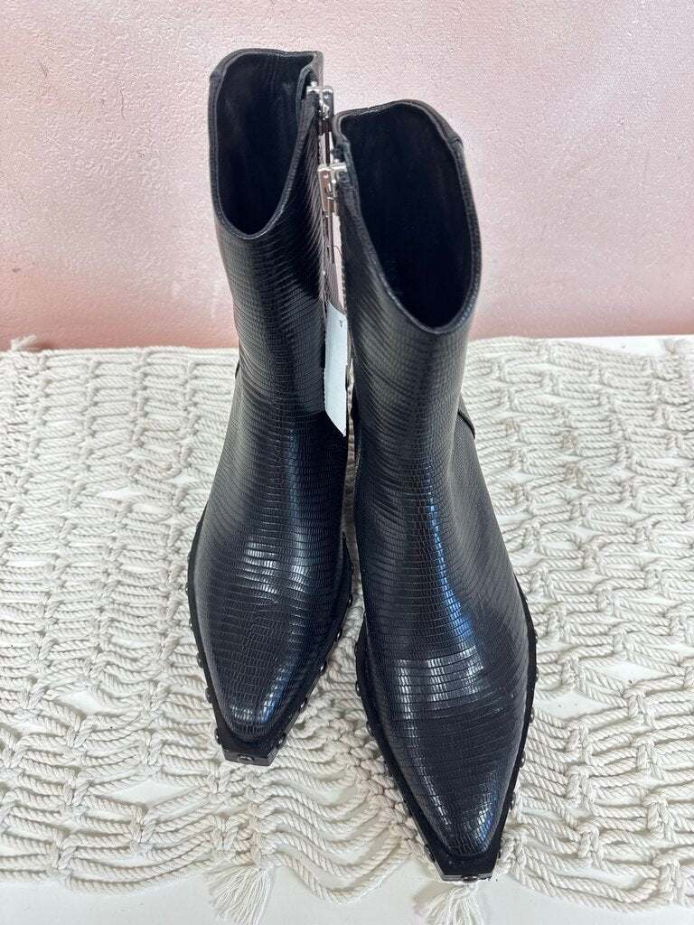 rag & bone Black Studded Wedge Booties