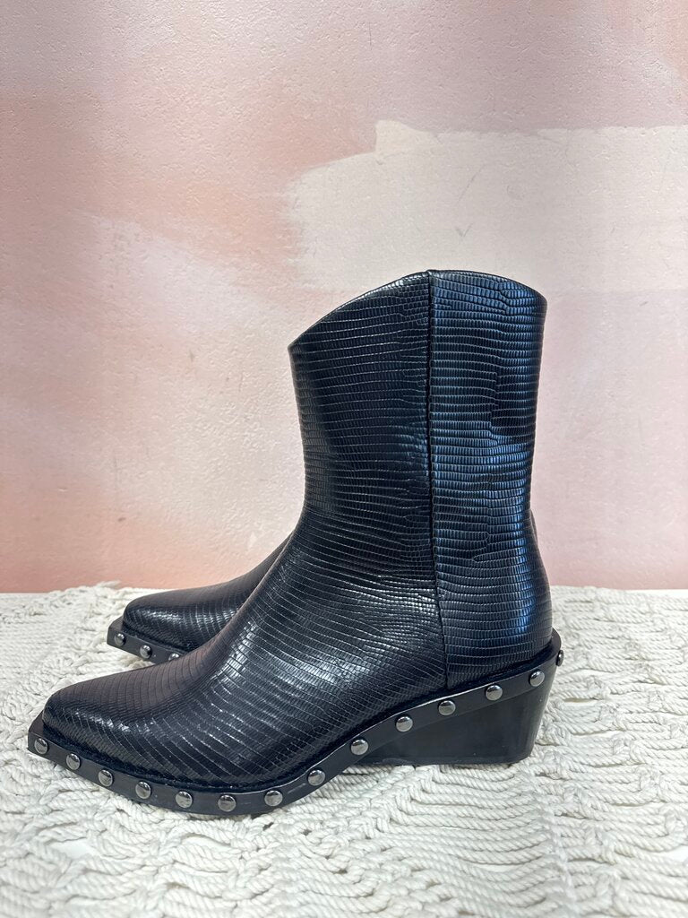 rag & bone Black Studded Wedge Booties