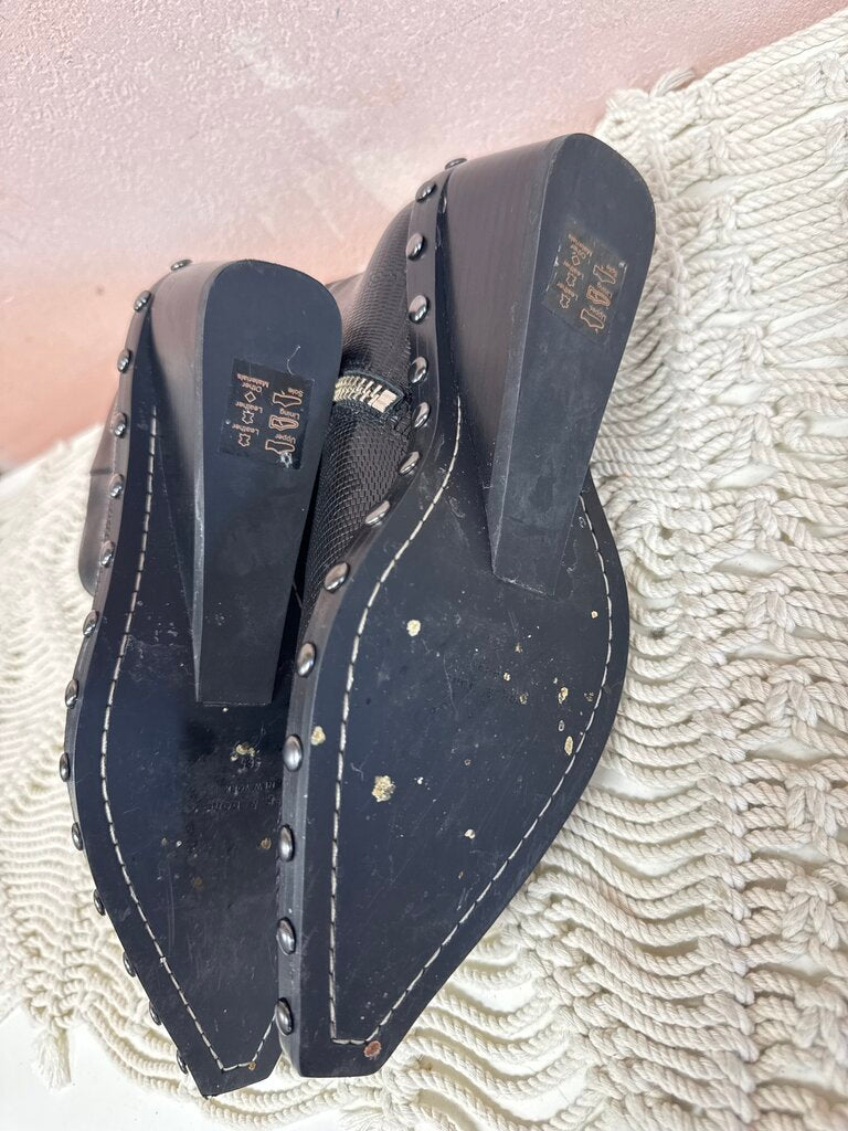 rag & bone Black Studded Wedge Booties