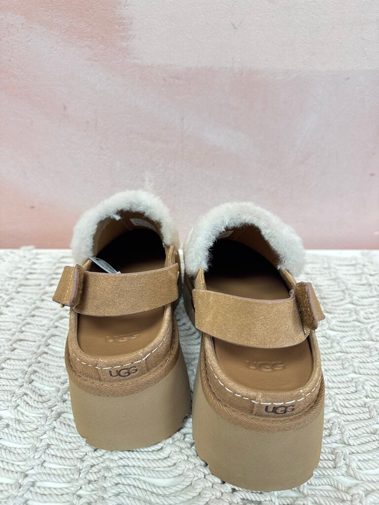 Ugg Shearling Trim Sling Back Clogs