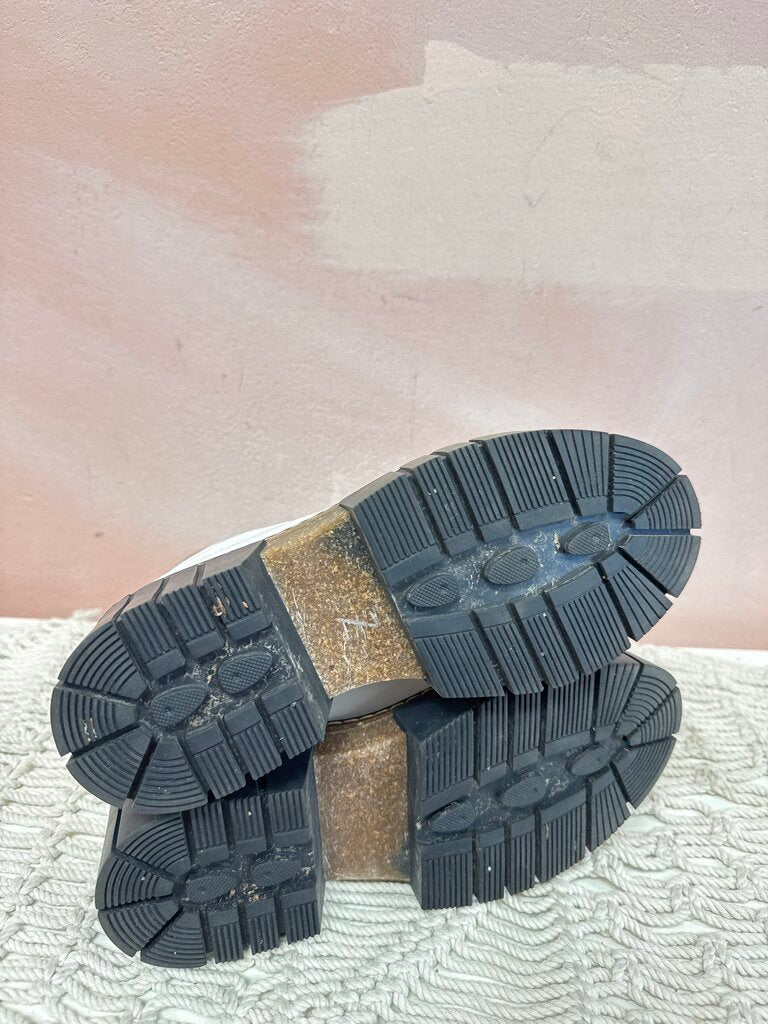 Silent D White Lug Sole Lace Up Bootie