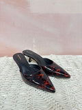 Reformation Brown Print Kitten Heels