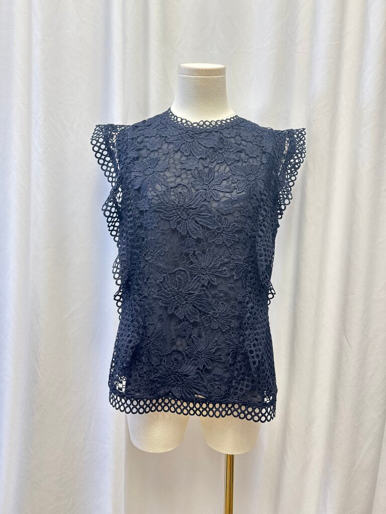 Ted Baker Black Lace Sleeveless Shirt