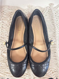Dior Quilted Pearl Accent Leather Ballet Flat w/ Dustbag