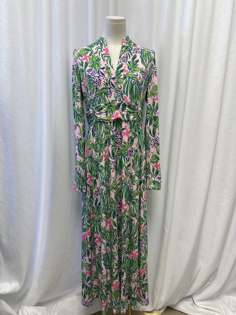 Lilly Pulitzer Palm Print Long Sleeve Dress NWT