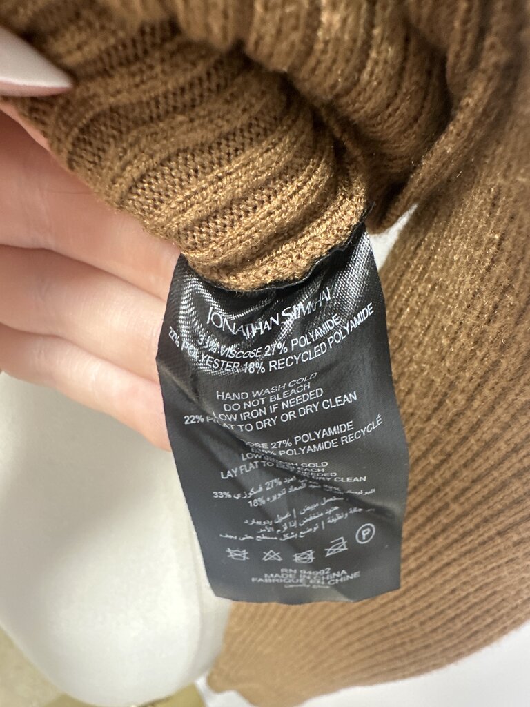 Jonathon Simkhai Brown Cropped Wrap Sweater