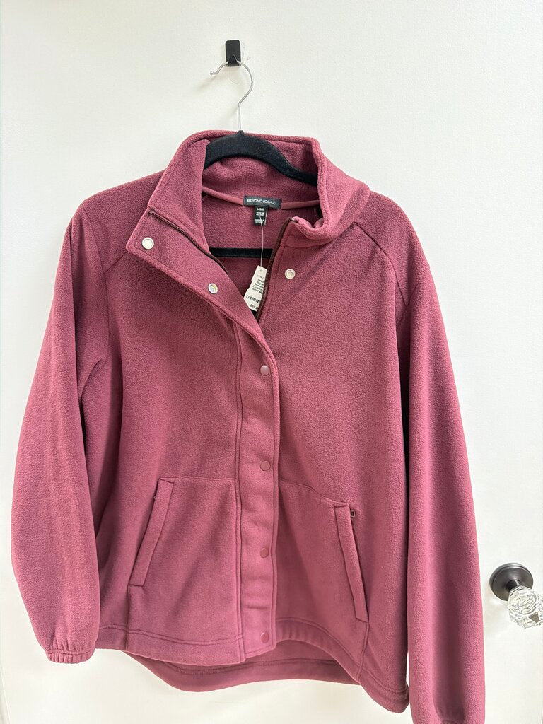 Beyond Yoga Maroon Fleece Explorer Jacket NWT