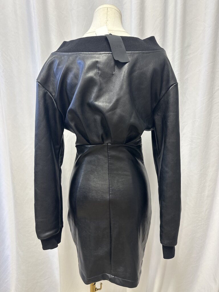 RtA Faux Leather Long Sleeve Dress NWT