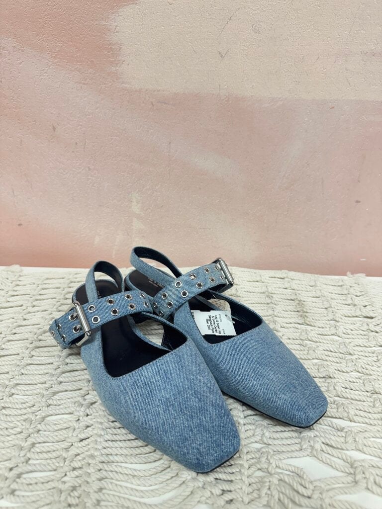 rag & bone Denim Slingback Flats