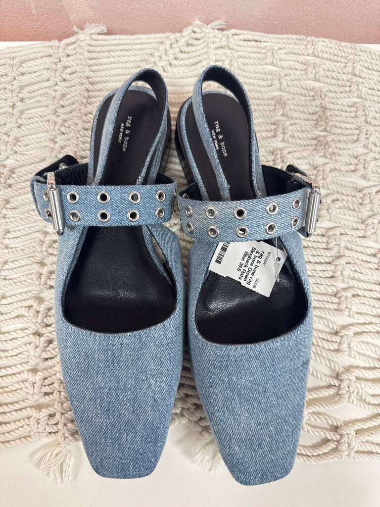 rag & bone Denim Slingback Flats