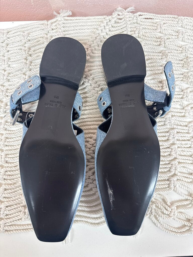 rag & bone Denim Slingback Flats