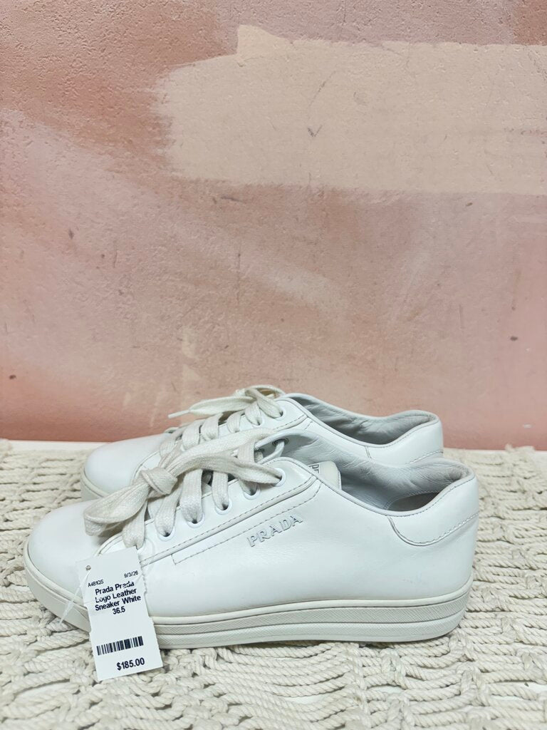 Prada Logo Leather Sneaker
