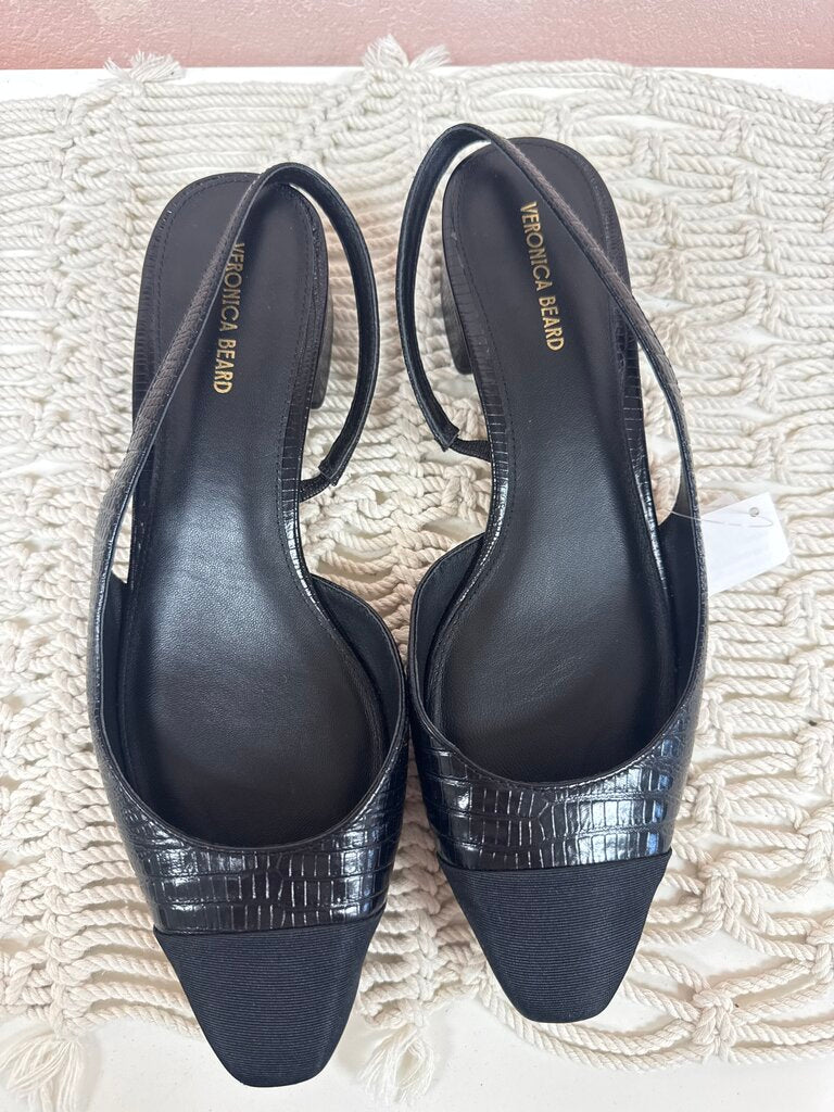 Veronica Beard Embossed Cap Toe Slingback