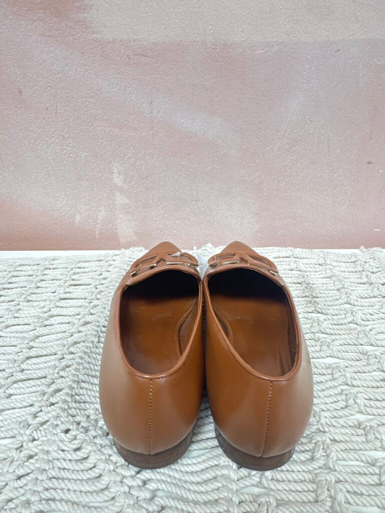 Valentino Leather Pointed Toe Logo Slipper