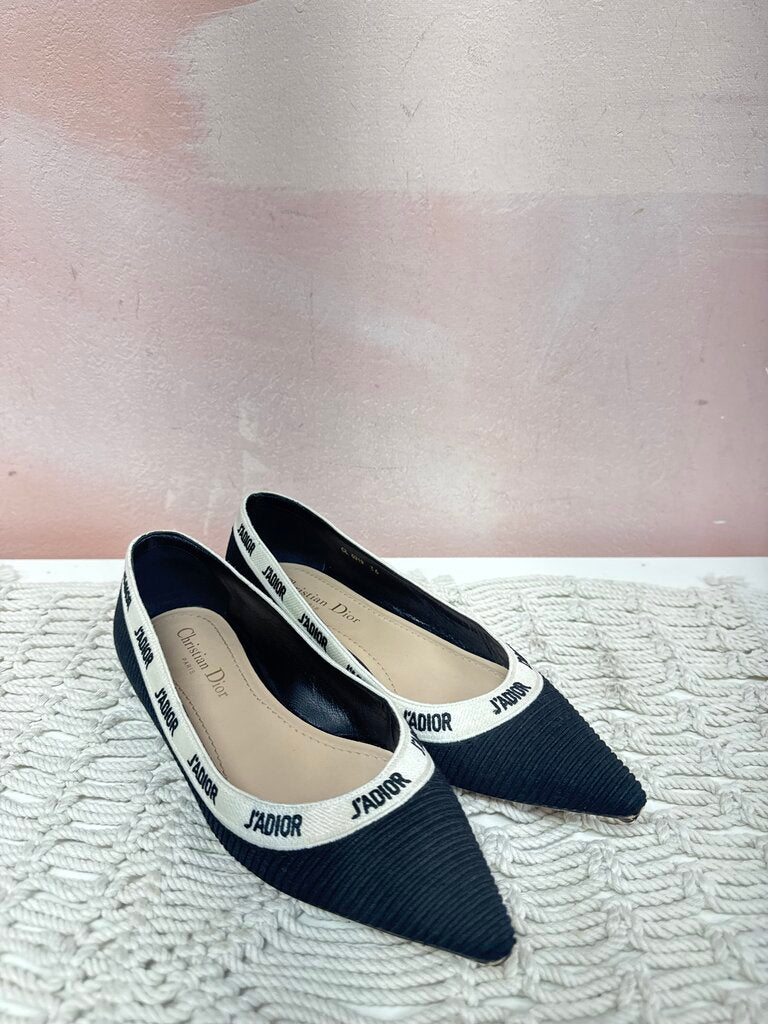 Dior J'Adior Embroided Pointed Toe Flat