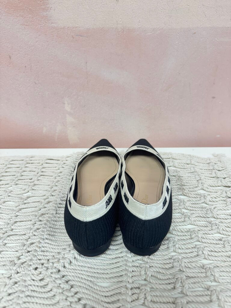 Dior J'Adior Embroided Pointed Toe Flat