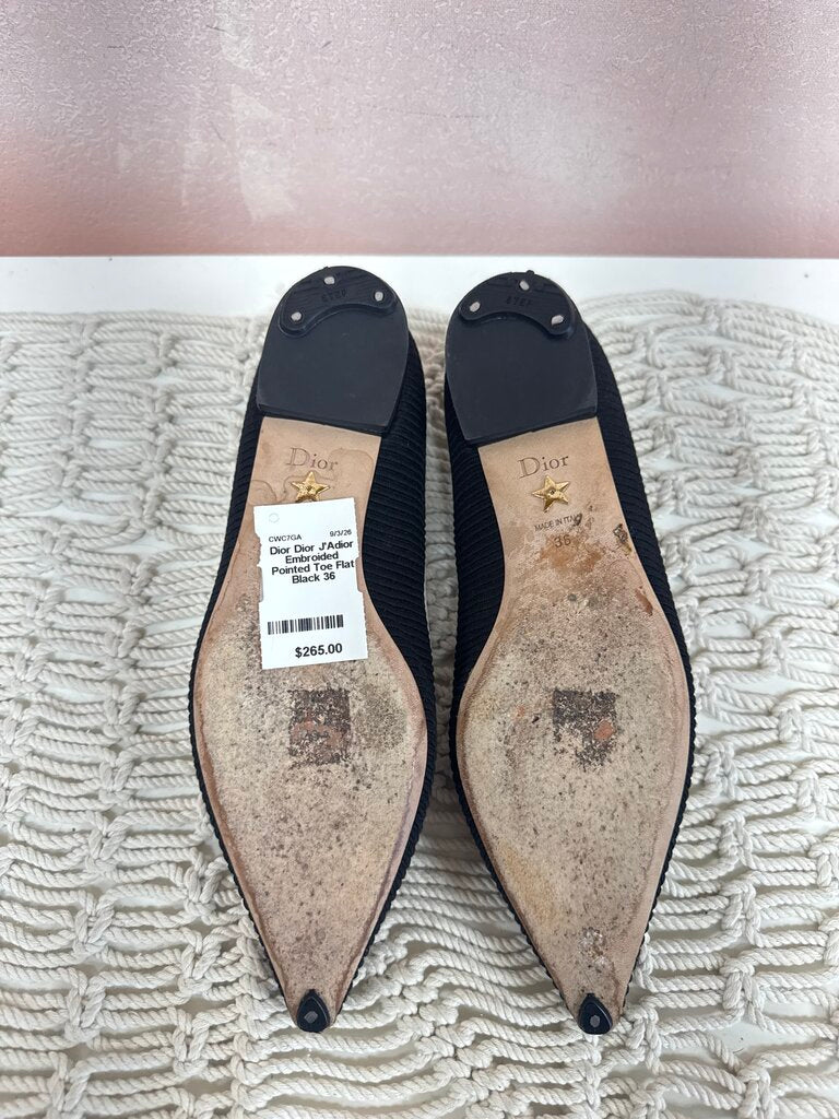 Dior J'Adior Embroided Pointed Toe Flat