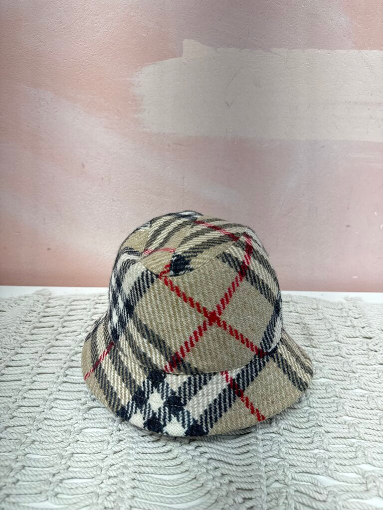 Burberry Wool Plaid Bucket Hat