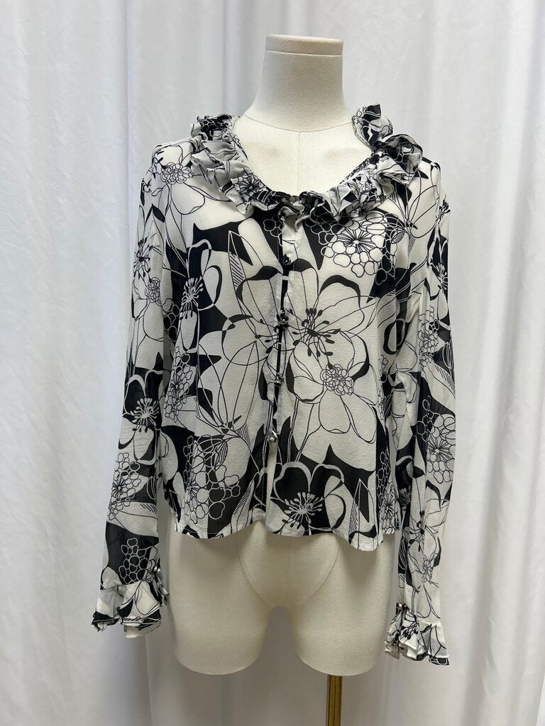 St. John Silk Blend Floral Blouse