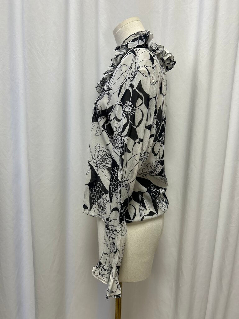 St. John Silk Blend Floral Blouse