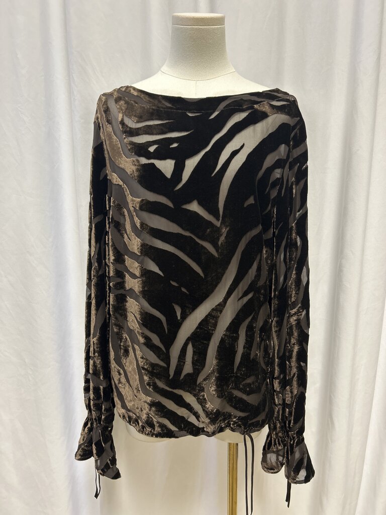 Escada Velvet Animal Print Top